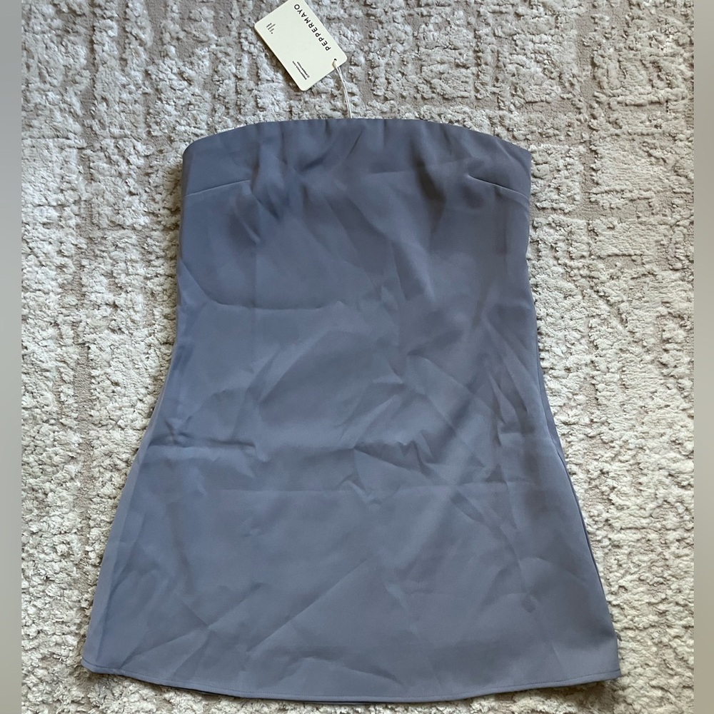 NEW!!! PepperMayo Rachel Strapless Mini Grey Dress US 4 - Picture 5 of 14